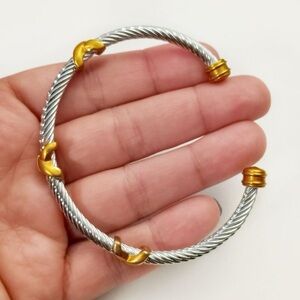 Two Tone Knot Bracelet Silver and Gold Women's Bracelet